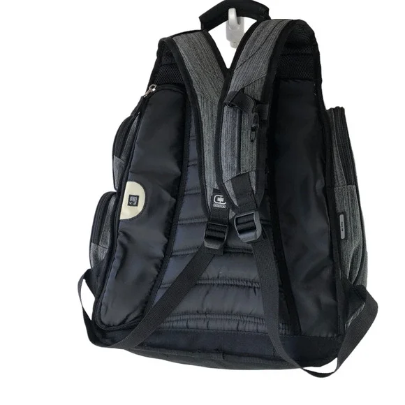 Ogio Metro Street Gray Backpack Book Bag Laptop Travel Tech Spec Company Logo - Picture 7 of 8